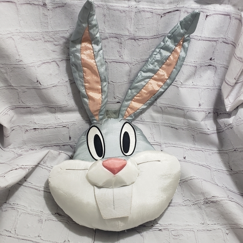 Looney Tunes Bugs Bunny Nylon Head Pillow Plush Vintage Year Warner Brothers